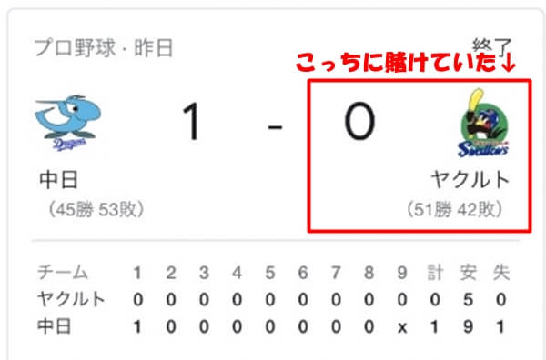 試合結果画面